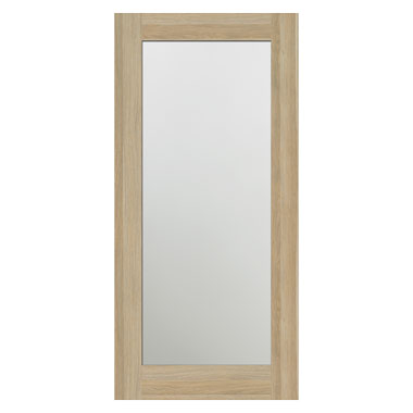 25mm x 2100mm x 1000mm Natural Wood Shaker Frosted Glass Door