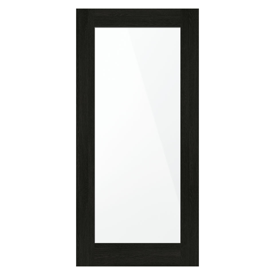 25mm x 2100mm x 1000mm Black Bordeaux Shaker Mirror Single Sided Door